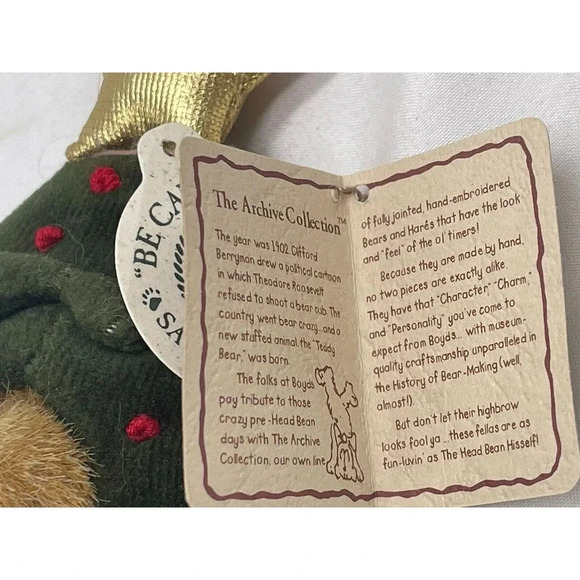 Boyds Bears Miniature Lil’ Frazier Christmas Tree Bear Ornament Peeker 6" Plush - Picture 8 of 11